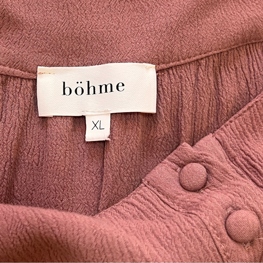 BOHME summer top shirt sleeveless ruffles buttons flowy XL extra large. - Picture 6 of 8